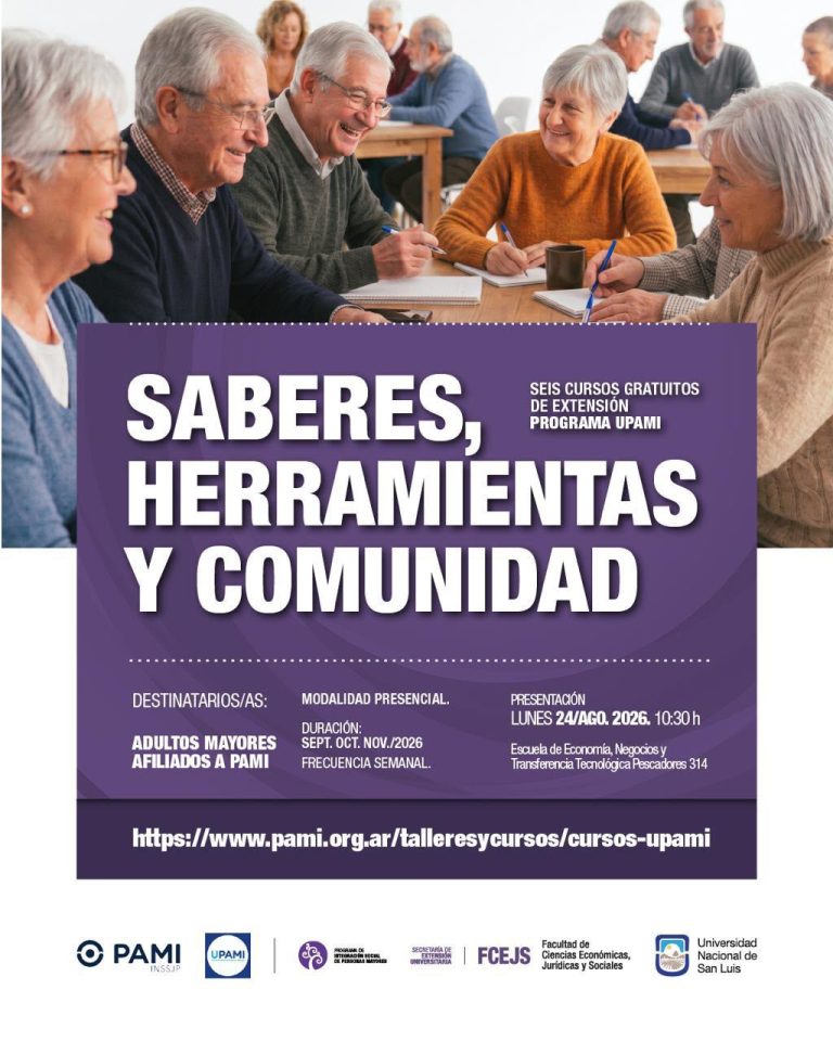 ¡Aprender no tiene edad! La FCEJS-UNSL y PAMI lanzan seis cursos gratuitos para adultos mayores
