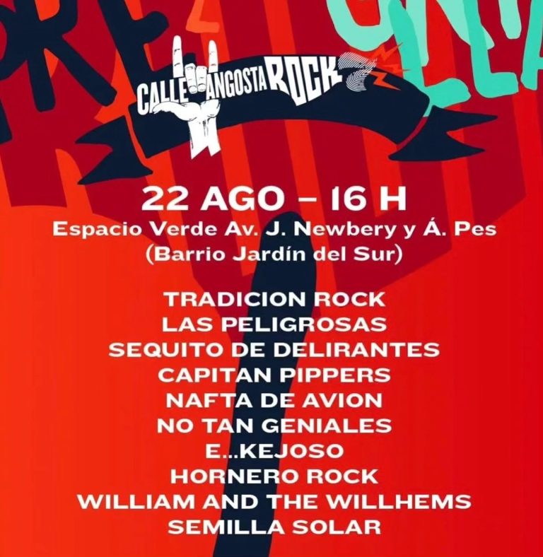 ¡El rock se vive en los barrios! Este sábado llega la segunda fecha del Pre Calle Angosta Rock 2026 al Jardín del Sur
